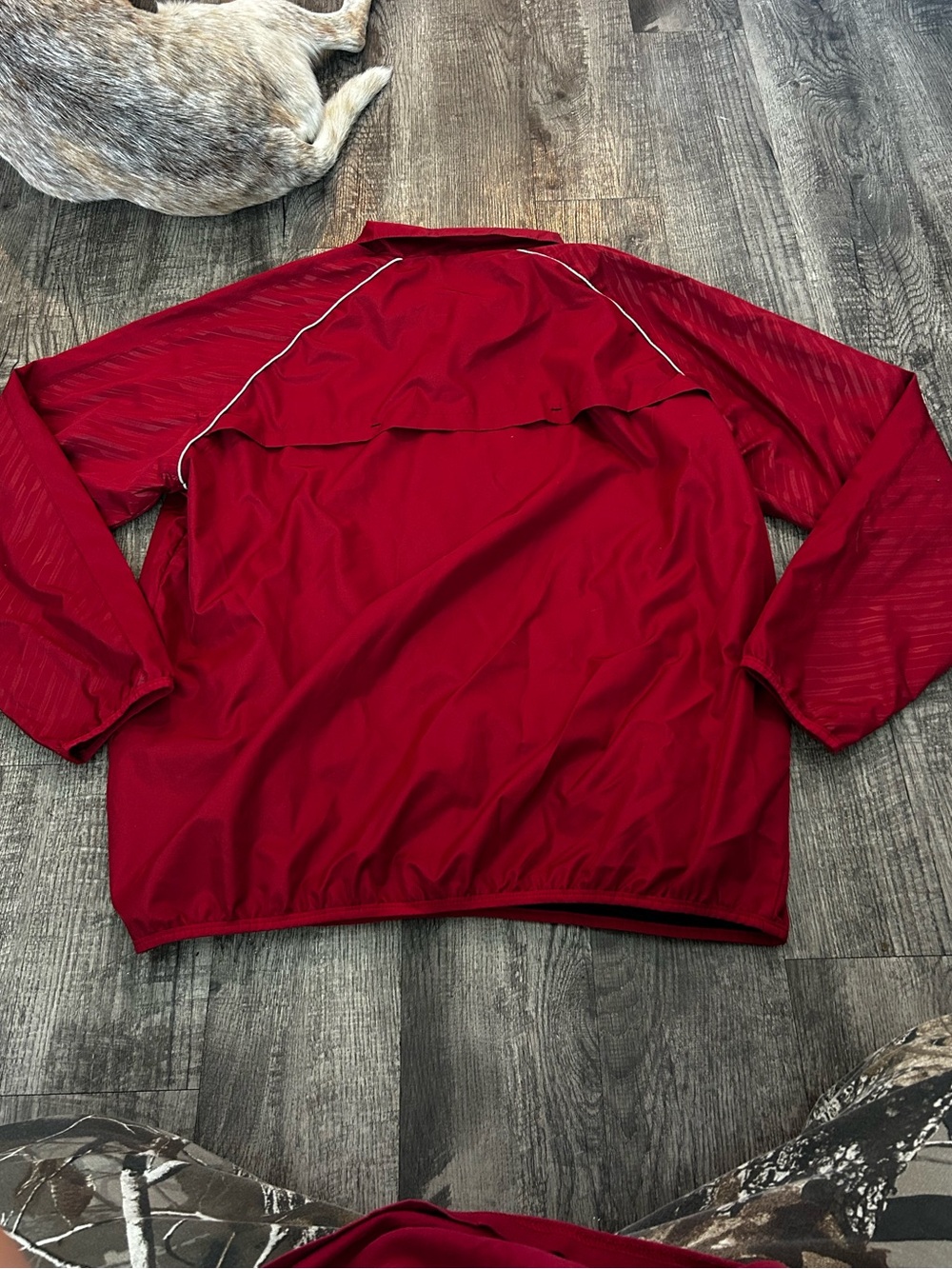 Arkansas Razorbacks Men's Red Razorbacks Quarter-Zip Windbreaker - Picture 4 of 5